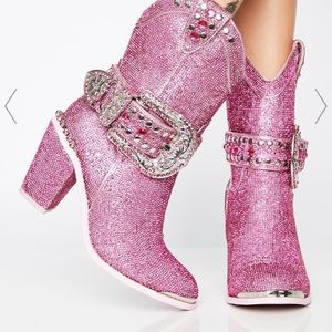 Rhinestone cowboy pink boots